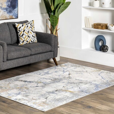 Nuloom Luca Abstract Splatter Machine Washable Area Rug 4ft x 6ft KKON23A-406